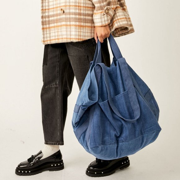 Free People Handbags - FREE PEOPLE Mega Cord Tote / Denim Blues